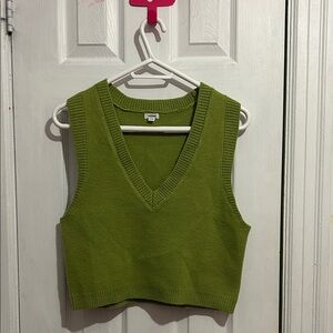 Garage Green V-Neck Sweater Vest